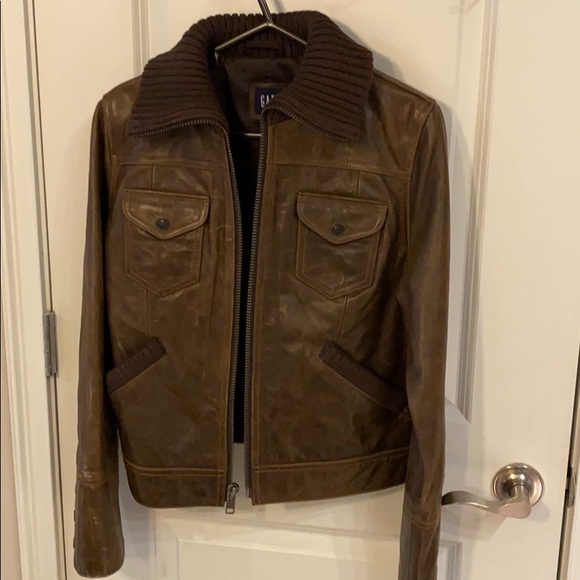 Brand New Brown Distressed Leather Jacket size M. - Picture 1 of 13